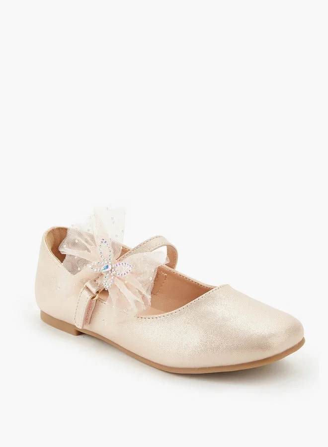 Celeste Girls Butterfly Embellished Ballerina Shoes